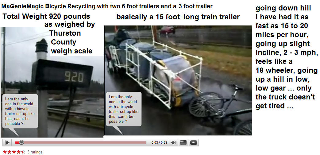 Recycling with a bicycle and trailers